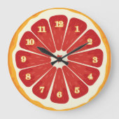 Frischer Zitrusfrüchte Runde Wand Uhr: Küchendekor Große Wanduhr (Vorderseite)