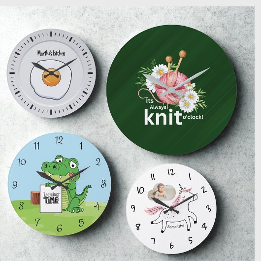 Frischer Zitrusfrüchte Runde Wand Uhr: Küchendekor Große Wanduhr