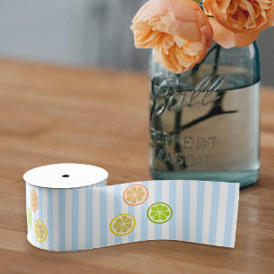 Frischer Zitrusfrüchte-Slice: Orange Lemon, Limone Ripsband