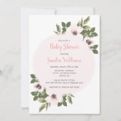 Frisches Anemone Baby Dusche Einladung_Blush Einladung (Vorderseite)