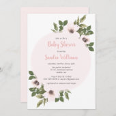 Frisches Anemone Baby Dusche Einladung_Blush Einladung (Vorne/Hinten)