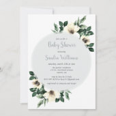 Frisches Anemone Baby Dusche Einladung_grau Einladung (Vorderseite)