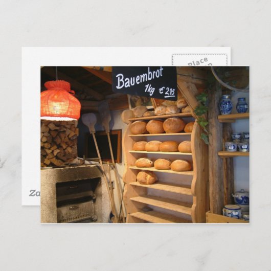 Frisches Backbrot Postkarte (Vorne/Hinten)