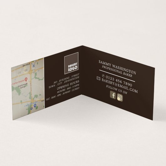 Frisches Baguette, Bäcker, Bäckerei im Detail Visitenkarten (Innenseite)