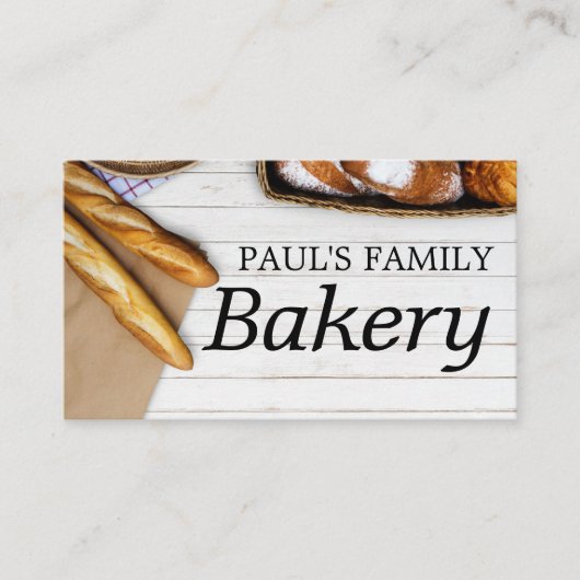 Frisches Baguette-Sortiment, Bäckereien, Bäckereil Visitenkarte (Vorderseite)