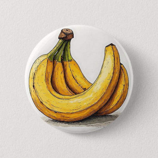 Frisches Bananen-Illustration Button (Vorderseite)