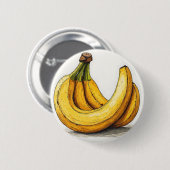 Frisches Bananen-Illustration Button (Vorne & Hinten)