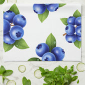 Frisches Blaubeer-Nahtloses Muster Geschirrtuch (Gefaltet)