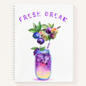 Frisches Blueberry Drink Notebook - Custom Text Notizblock (Vorderseite)