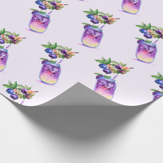 Frisches Blueberry Trinkpapier Geschenkpapier (Ecke)