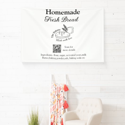 Frisches Brot und Backwaren mit Namen, Zutaten Q o Banner (InSitu)