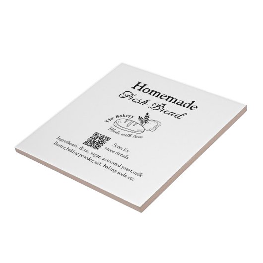 Frisches Brot und Backwaren mit Namen, Zutaten Q o Fliese (Seite)