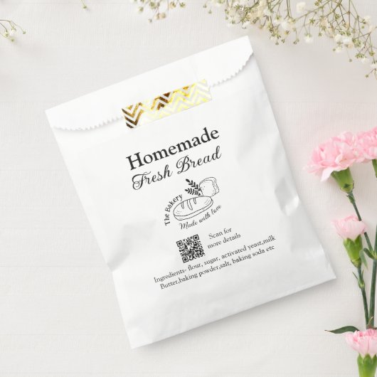 Frisches Brot und Backwaren mit Namen, Zutaten Q o Geschenktütchen (Versiegelt)