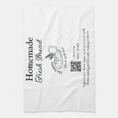 Frisches Brot und Backwaren mit Namen, Zutaten Q o Geschirrtuch (Vertikal)