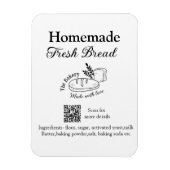 Frisches Brot und Backwaren mit Namen, Zutaten Q o Magnet (Vertikal)