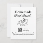 Frisches Brot und Backwaren mit Namen, Zutaten Q o Mitteilungskarte (Vorderseite)