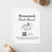 Frisches Brot und Backwaren mit Namen, Zutaten Q o Mitteilungskarte (Vorderseite/Rückseite Beispiel)