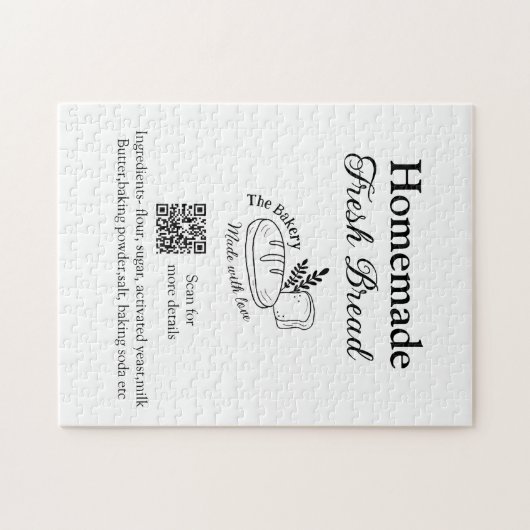 Frisches Brot und Backwaren mit Namen, Zutaten Q o Puzzle (Horizontal)