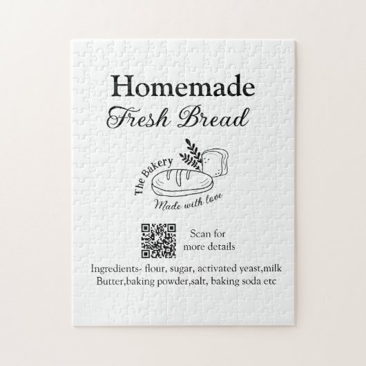 Frisches Brot und Backwaren mit Namen, Zutaten Q o Puzzle (Vertikal)