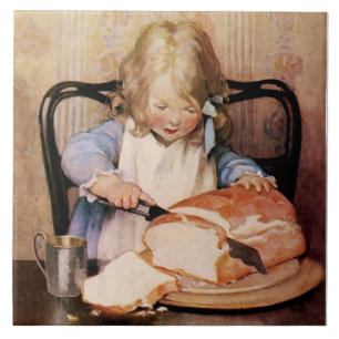 Frisches Brot von Jessie Willcox Smith Fliese