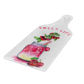 Frisches Cherry Drink Cutting Board - Custom Text Schneidebrett (Ecke)
