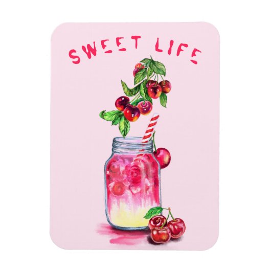 Frisches Cherry Drink Magnet - Benutzerdefinierter (Vertikal)