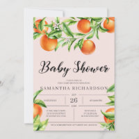 Frisches Citrus Fruit Baby Dusche Einladung neutra