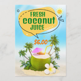 Frisches Coconut Juice Menü Menükarte