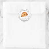Frisches Croissant Backen Modernes Label Runder Aufkleber (Tasche)