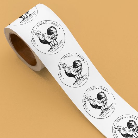 Frisches Eierkarton Zuchthühnchen Runder Aufkleber