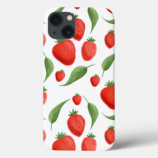 Frisches Erdbeerblatt-Muster iPhone-Case Case-Mate iPhone Hülle (Rückseite)