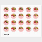 Frisches Erdbeeren-Adressenlabel Runder Aufkleber (Blatt)