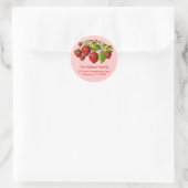 Frisches Erdbeeren-Adressenlabel Runder Aufkleber (Tasche)