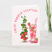 Frisches Erdbeeren Drink Sommerkarte Karte (Vorderseite)