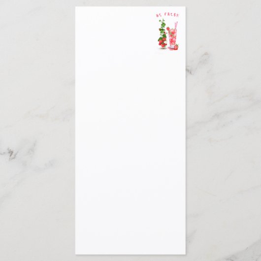 Frisches Erdbeergetränk Menü - Benutzerdefinierter Menükarte (Rückseite)