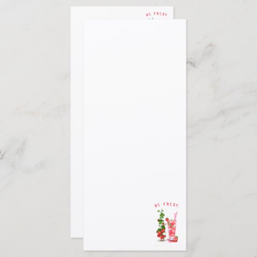 Frisches Erdbeergetränk Menü - Benutzerdefinierter Menükarte (Vorne/Hinten)
