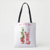Frisches Erdbeergetränk Tote Bag - Benutzerdefinie Tasche (Vorderseite)