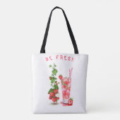 Frisches Erdbeergetränk Tote Bag - Benutzerdefinie Tasche (Rückseite)