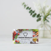 Frisches Erzeugnis | Koch-Hat-Logo-Visitenkarte Visitenkarte (Stehend Vorderseite)