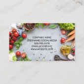 Frisches Erzeugnis | Koch-Hat-Logo-Visitenkarte Visitenkarte (Rückseite)