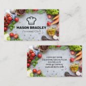 Frisches Erzeugnis | Koch-Hat-Logo-Visitenkarte Visitenkarte (Vorne/Hinten)