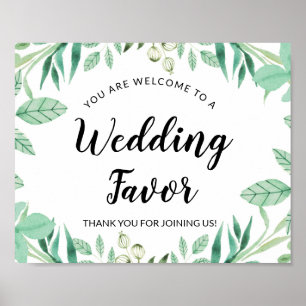 Frisches Foliage Mint Hochzeitsempfang Gefälligkei Poster