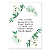 Frisches Foliage Minze Hochzeitstich Tischnummer (Rückseite)