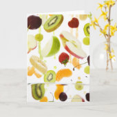 Frisches, gemischtes Obst mit Apfel- und Orangensa Karte (Gelbe Blume)
