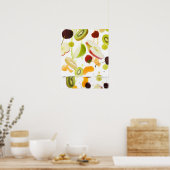 Frisches, gemischtes Obst mit Apfel- und Orangensa Poster (Küche)