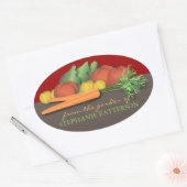 Frisches Gemüse aus dem Gartenetikett Ovaler Aufkleber (Umschlag)