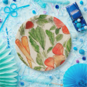 Frisches Gemüse aus der Gartenwasserfarbe Pappteller (Party)