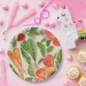 Frisches Gemüse aus der Gartenwasserfarbe Pappteller (Party)