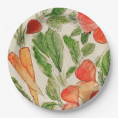 Frisches Gemüse aus der Gartenwasserfarbe Pappteller (Vorderseite)