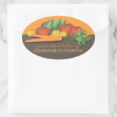 Frisches Gemüse aus der Küche des Aufklebers Ovaler Aufkleber (Tasche)